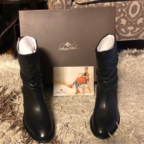 Patricia Nash Monte Leather Slouch Mid-Calf Boho Western Heeled Boot Size 9.5 - Picture 4 of 13